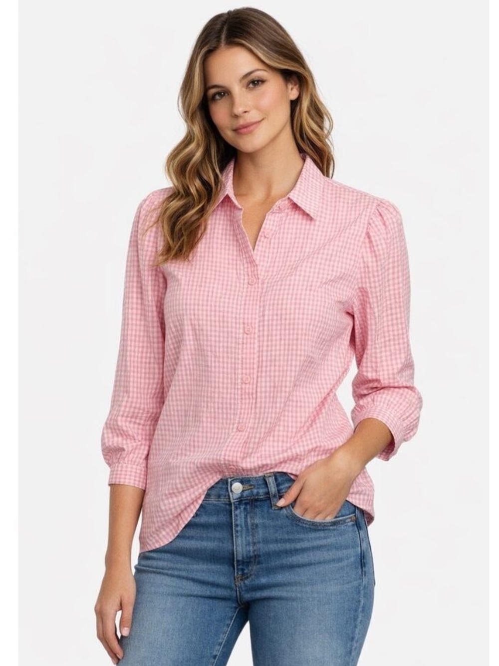 NWT COURT & ROWE City Explorer Cotton Blouse in Cheeky Peach Size XXSmall